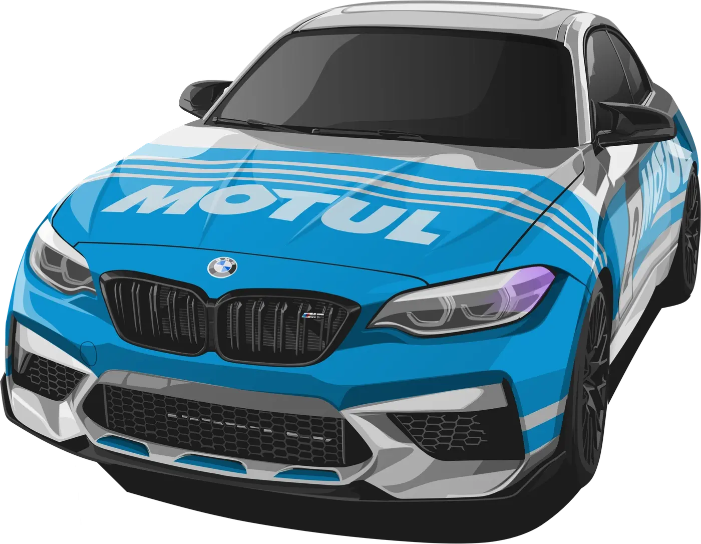 The same car as a hand drawing