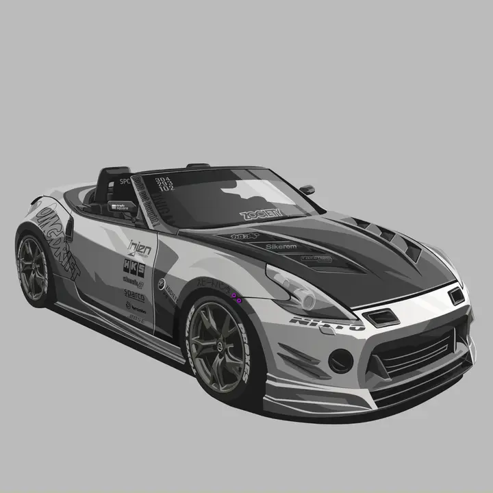 Hand-drawn car (Solid color)