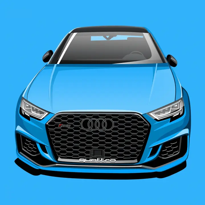 Hand-drawn car (Solid color)