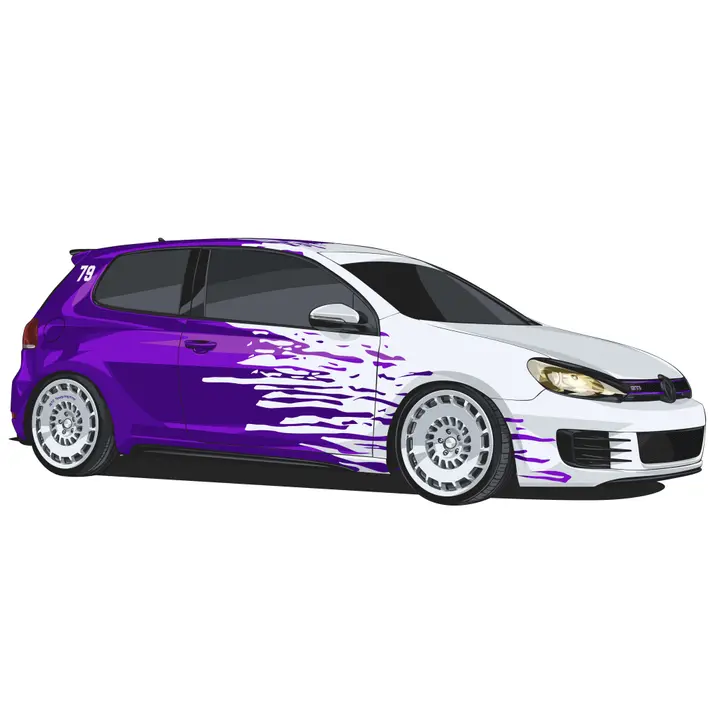 Hand-drawn car (Solid color)