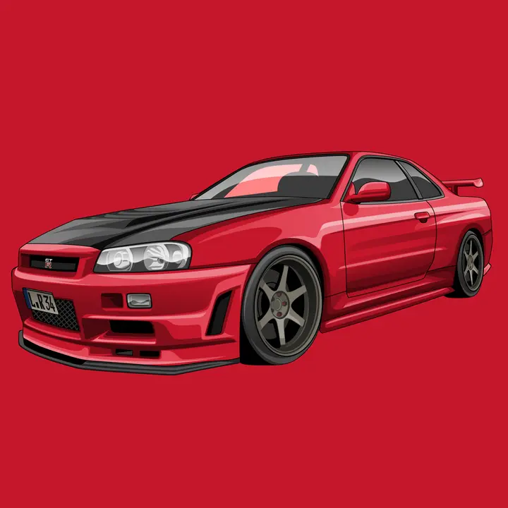 Hand-drawn car (Solid color)