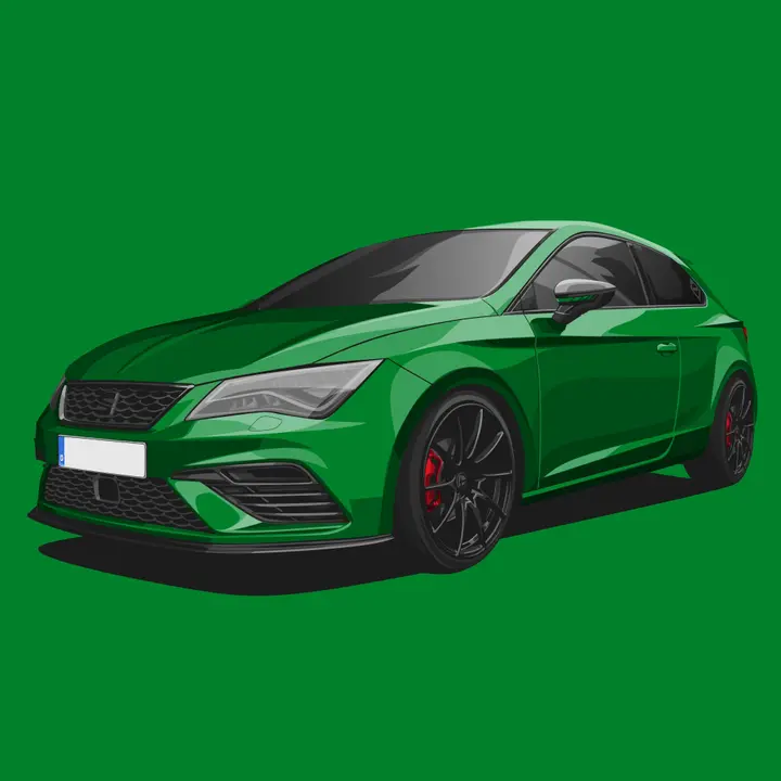 Hand-drawn car (Solid color)